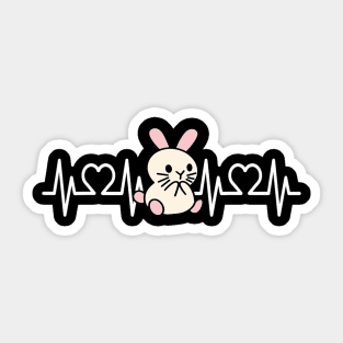 Heartbeat Rabbit I Hare I Cute Rabbit I Kids Rabbit Sticker